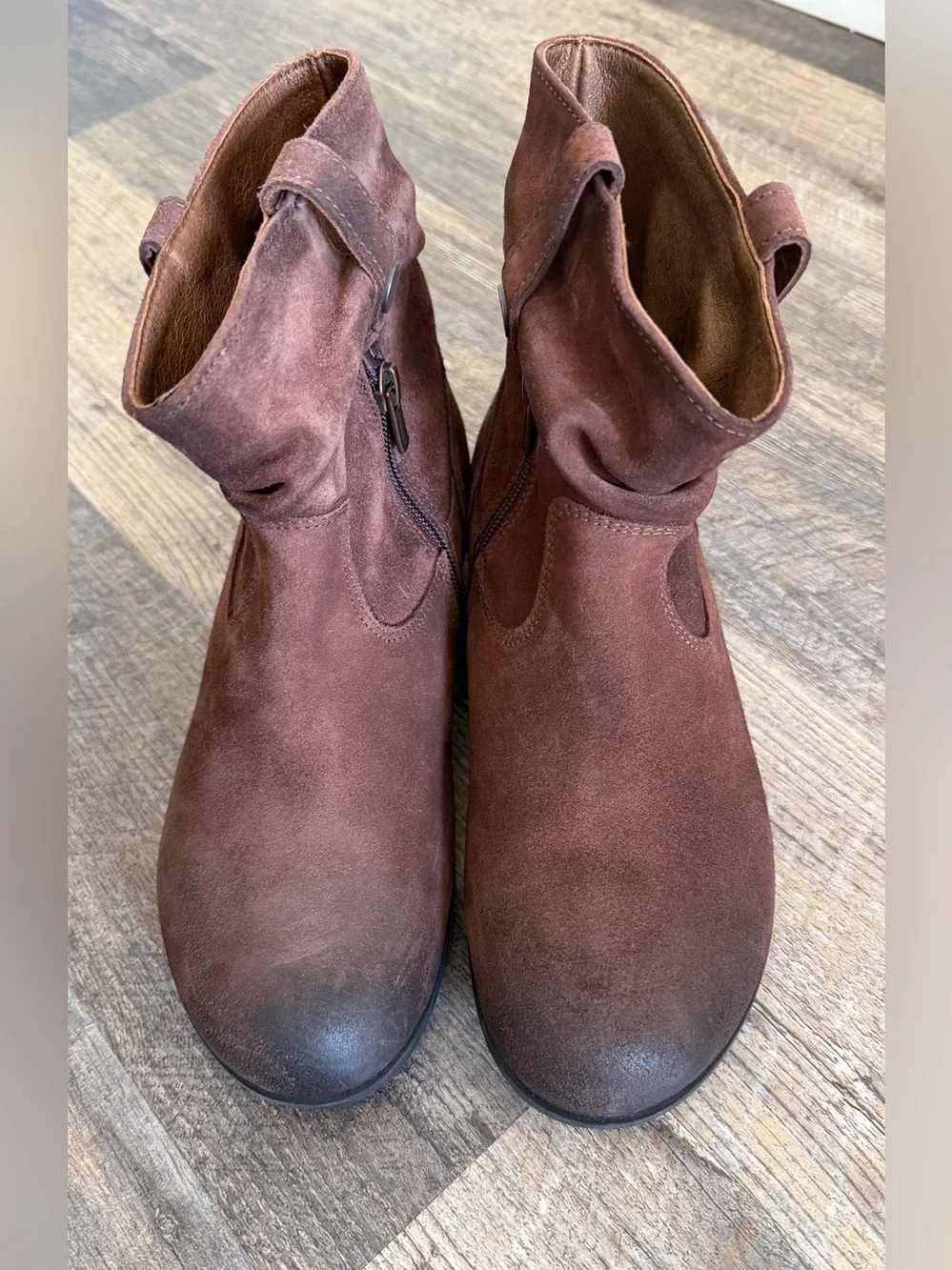 Birkenstock Women's Suede Ankle Boots in Chestnut Brown
